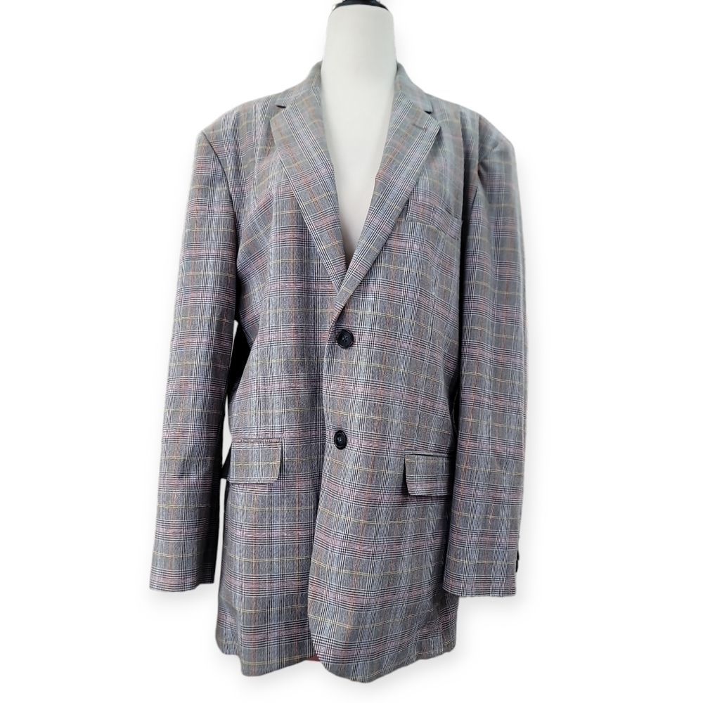 Gianni Lupo Multi-coloured Plaid Oversized Blazer